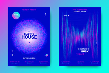 Music Flyers with Wave Dotted Lines.