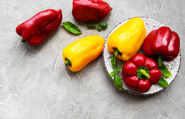 Bell peppers on a concrete background