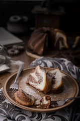 Monkey bread with chocolate, food photography