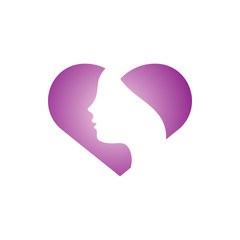 Woman head graphic design template vector illustration