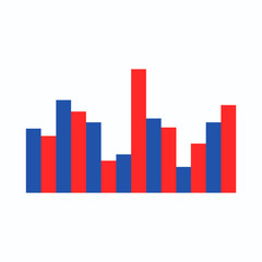 Example of business flat design graph. Infographics bar chart.