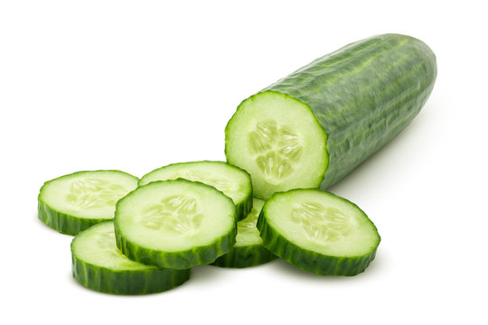 cucumber isolated on white background, clipping path, full depth of field