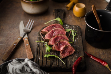 Homemade Beef Steak rare