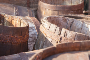 Empty old barrels