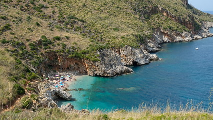 Zingaro Nature Reserve, Province of Trapani, Sicily. This is Cala Capreria, one of the incredibles beaches of the reserve.