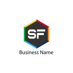 Initial Letter SF Logo template design