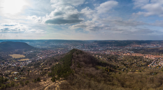 panoramic view of a city in germany, jena