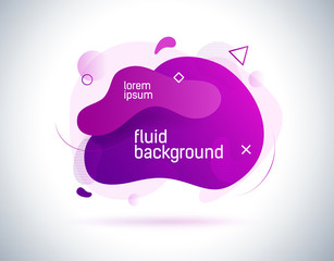 Modern colorful flow poster. Wave liquid shape in color background. Trendy vector creative art design illustration. Fluid abstract geometric template with distorted stripes and gradient.