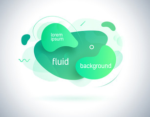 Modern colorful flow poster. Wave liquid shape in color background. Trendy vector creative art design illustration. Fluid abstract geometric template with distorted stripes and gradient.