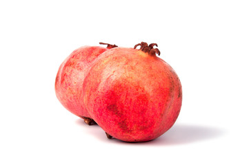 red pomegranate isolated on the white