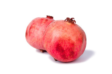 red pomegranate isolated on the white