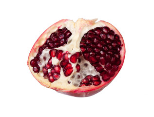 red pomegranate isolated on the white