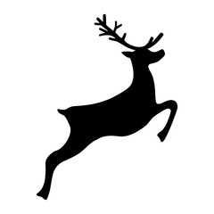 Reindeer running isolated on white