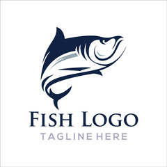 Fototapeta premium Fish logo design idea, Seafood restaurant