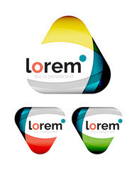 Set of geometric shape convergence logo design templates