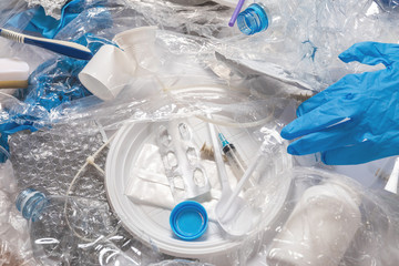 Pile of different plastic waste