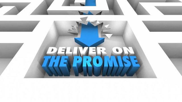 Deliver on the Promise Maze Arrow Achieve Success 3d Animation