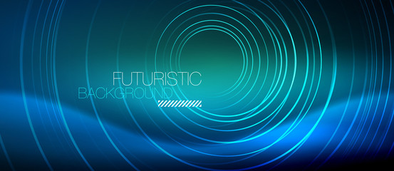 Neon glowing circles background