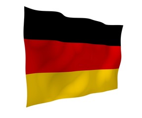 Flag of Germany. Wide format 3D illustration. State symbol of the Federal Republic of Germany. 3D rendering