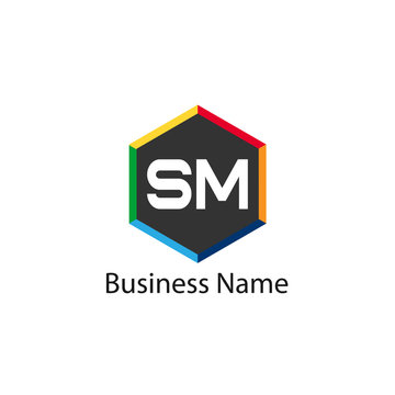 Initial Letter SM Logo template design