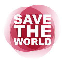 red vector banner save the world