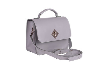 Leather bag on a white background, isolated. It can be used as a background