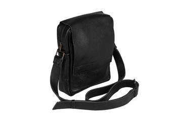 Naklejka premium Leather bag on a white background, isolated. It can be used as a background