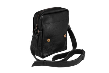 Naklejka premium Leather bag on a white background, isolated. It can be used as a background