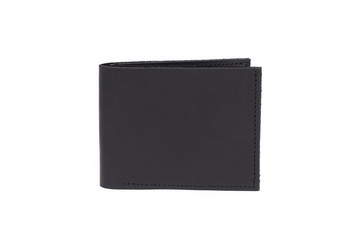 Leather wallet on a white background, isolated. It can be used as a background