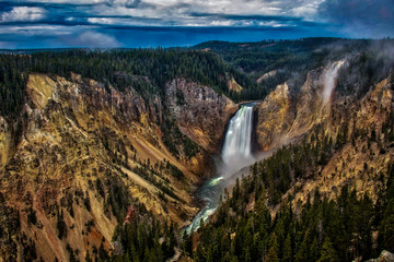 Yellowstone lower falls - obrazy, fototapety, plakaty