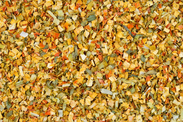 Variety of spices and herbs background