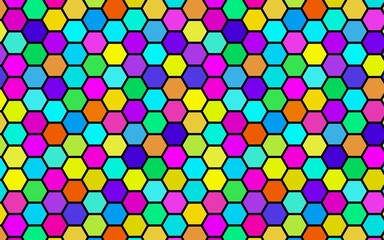 Honeycomb many color, multicolored. Isometric geometry. 3D illustration