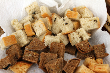 Delicious healthy pieces of bread