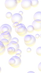 Light pastel colored background with purple bubbles. Wallpaper, texture purple balloons. 3D illustration