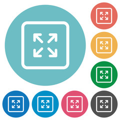Enlarge object flat round icons