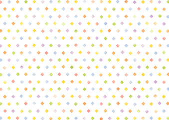 水彩風カラフルな四角いドットの背景