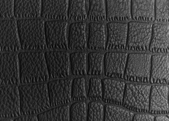 Leather black texture.Black dark leather background.
