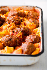 rustic italian meatball pappardelle pasta