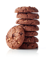 Pile of cookies isolated on white