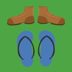 shoes  shoe footwear boot Sandals mule slipper slippers vector illustration