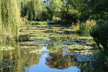 Giverny, étang aux nymphéas dans le jardin de Claude Monet (France)