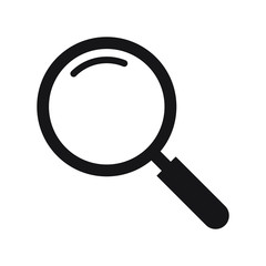 Search icon. Magnifying glass icon, vector magnifier or loupe sign.