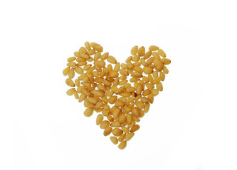 The concept of healthy eating Pine nut  Isolated 