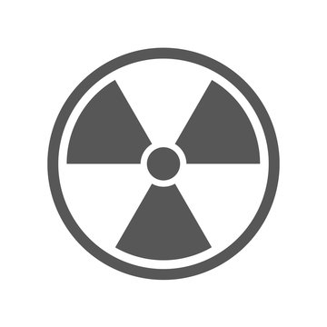 Radioactive symbol, icon. Vector illustration in flat design isolated on white background.
