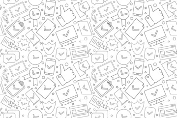 Approve background from line icon. Linear vector pattern. Vector illustration