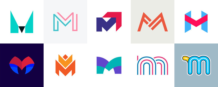 Set of letter M logo. Icon design. Template elements - Collection of vector sign