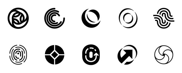 Set of letter O logo. Icon design. Template elements - Collection of vector sign