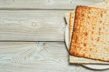 Jewish traditional Passover matzo bread