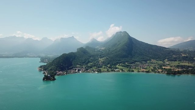 Annecy lake with Drone view