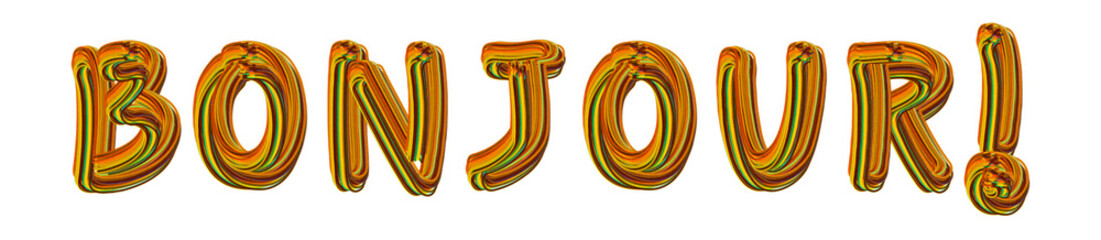 Bonjour! - golden tetxt written on white background © Hepta